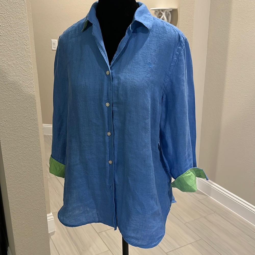 Lauren by Ralph Lauren 100% linen top